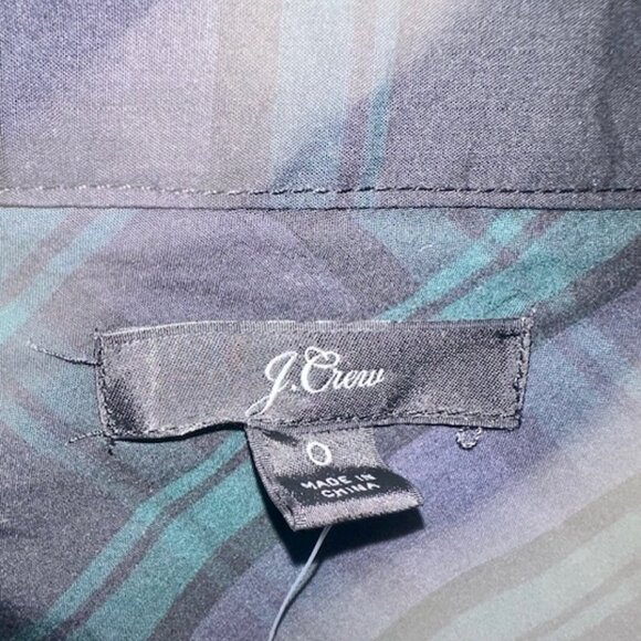 J. CREW Navy Green Blackwatch Tartan Plaid Crystal Buttons Blouse Shirt – 0 - Picture 11 of 11